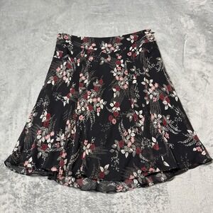 Ann‎ Taylor Loft Womens Vintage Y2K Floral Red Floral A-Line Skirt 6P Grunge
